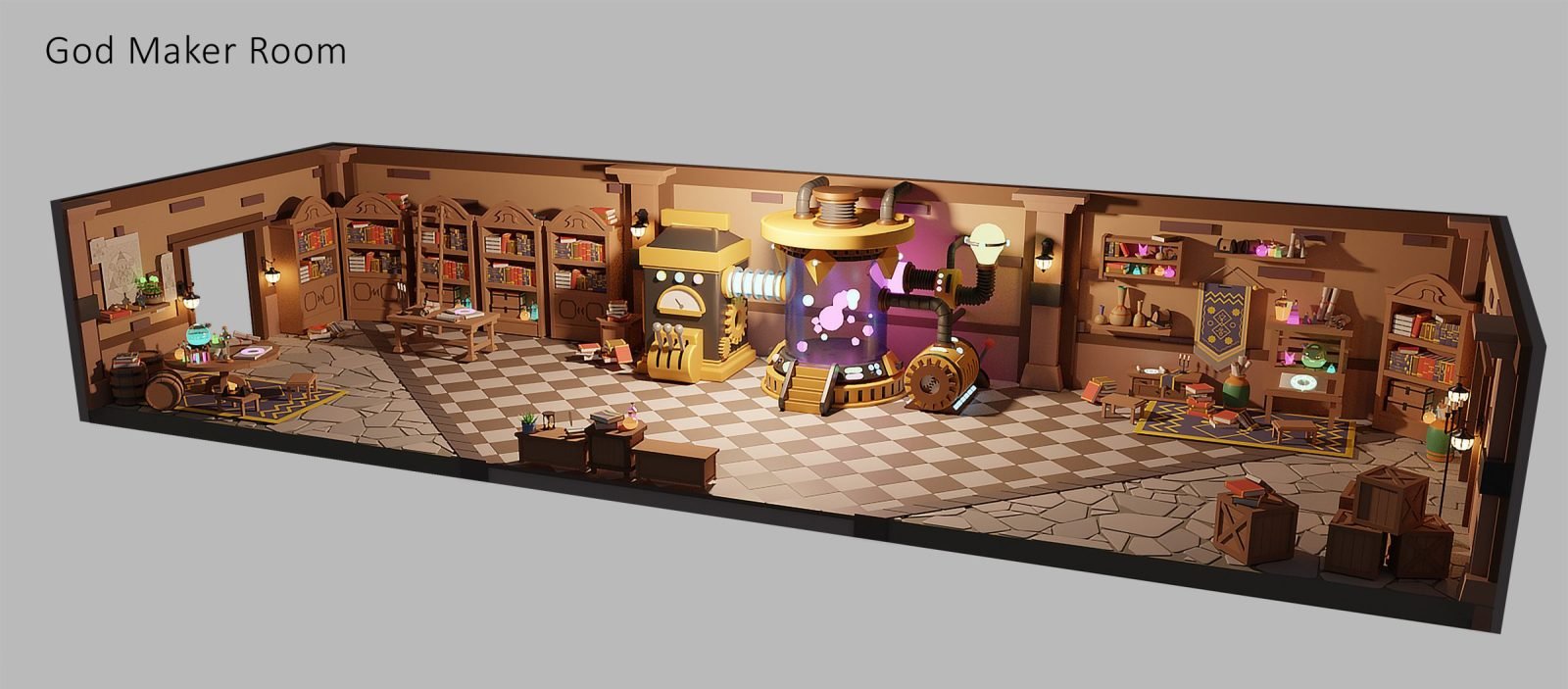 God maker room module with its central ritual structure.