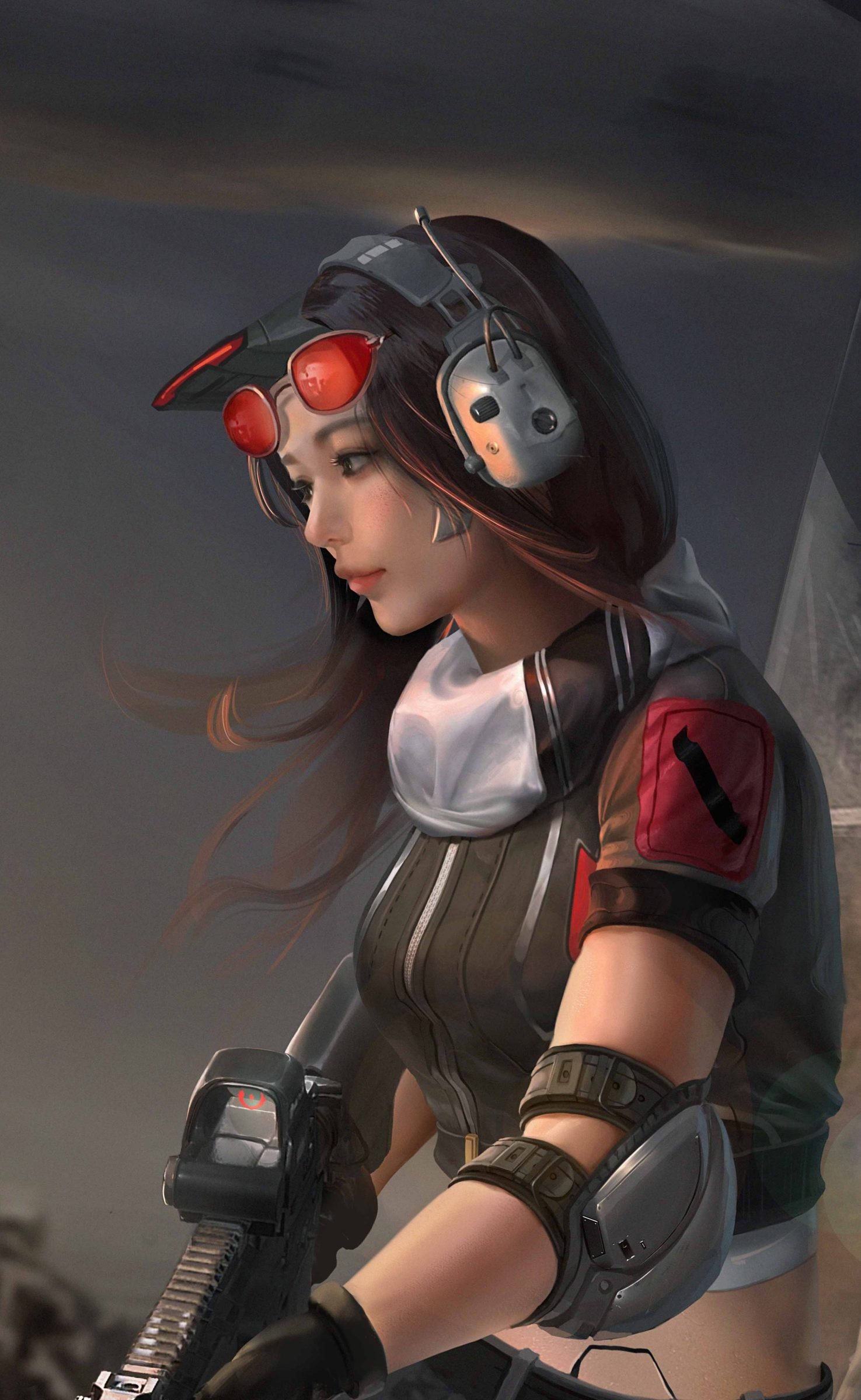 Armoured character portrait illustration.