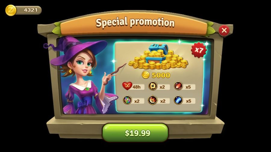 Special promotion store panel with a character portrait and a bundle of rewards.